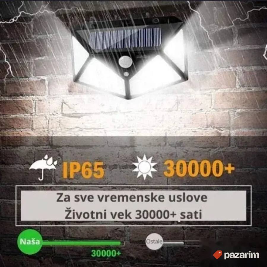 Solarni led reflektor sa senzorom-100 led dioda 3