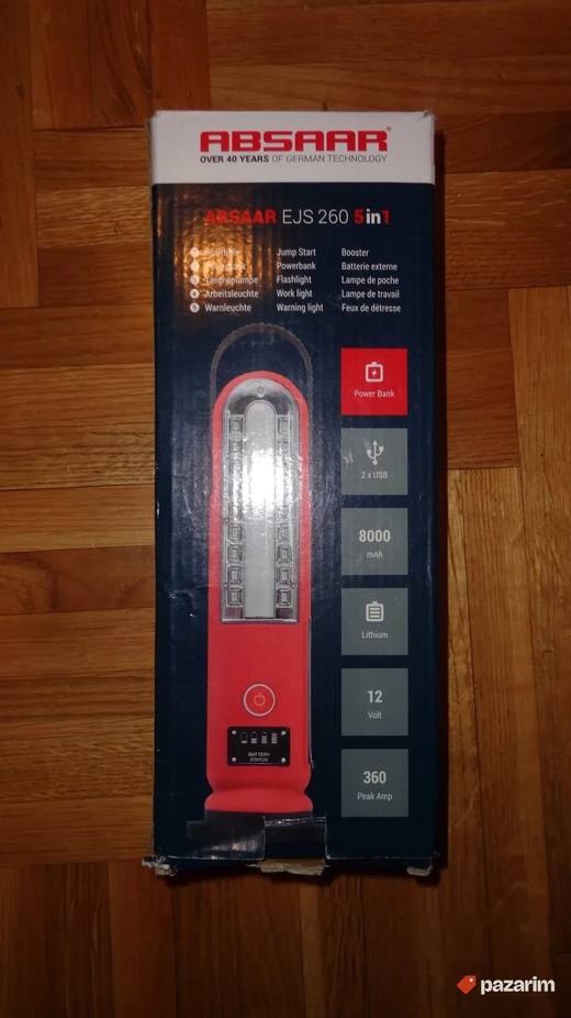 ABSAAR STARTER 5 u 1-starter,lampa, power bank-NOVO-ORIGINAL