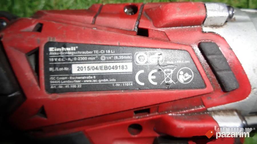 EINHELL TE-CI18 Li aku udarni odvijac na bit - ORIGINAL 7