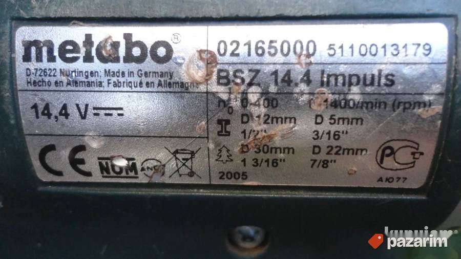 METABO BSZ 14.4 IMPULS aku busilica-srafilica -ORIGINAL 6