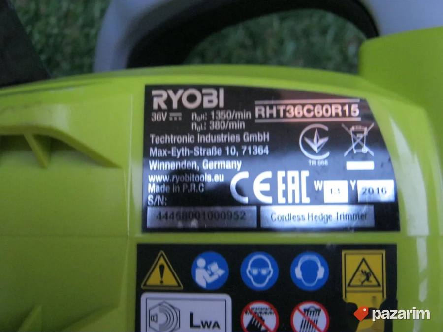 RYOBI RHT36C60R15 aku makaze (trimer) za zivu ogradu -36V 4