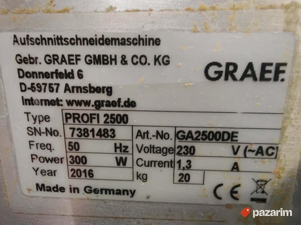 Profesionalna mesoreznica marke GRAEF model PROFI 2500 4