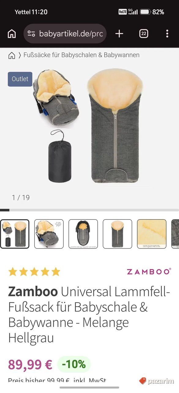 Zamboo premium zimska vreća za kolica sa prirodnim krznom 2