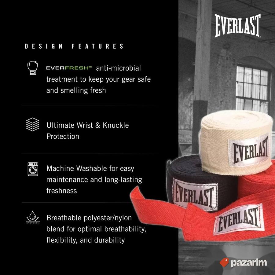 Bandazeri za boks 305cm Everlast bandazeri za boks Crni 2