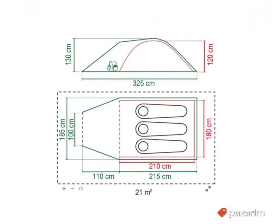 Šator Darwin 3+ Tent sator za 3 osobe 2