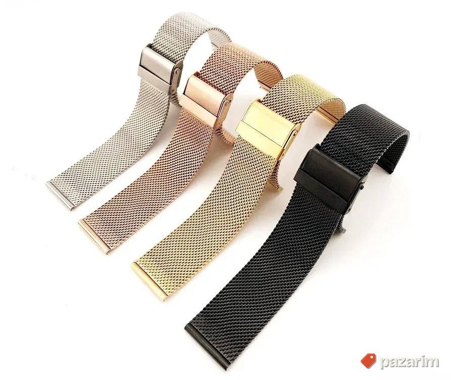 Crni, silver kaiš Stainless Steel 20i22mm Huawei Samsung 1