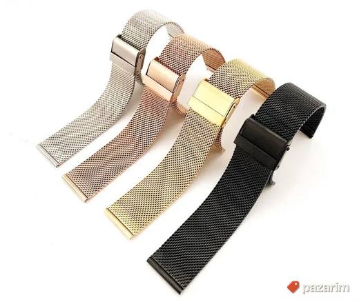 Crni, silver kaiš Stainless Steel 20i22mm Huawei Samsung