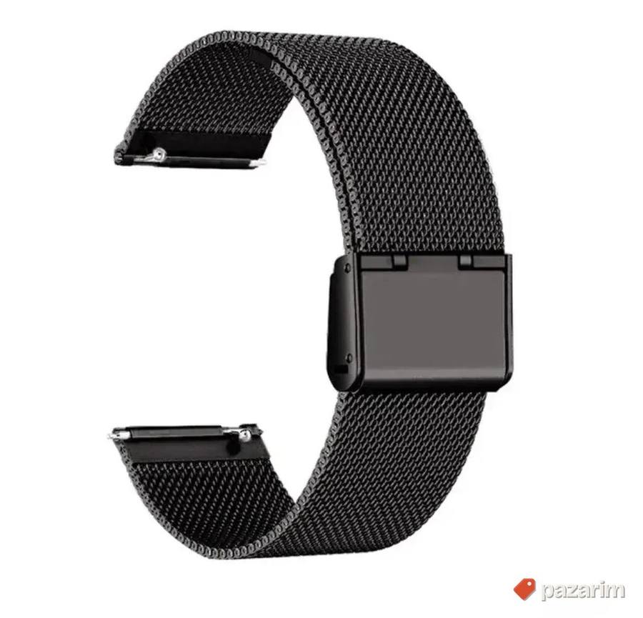 Crni, silver kaiš Stainless Steel 20i22mm Huawei Samsung 2