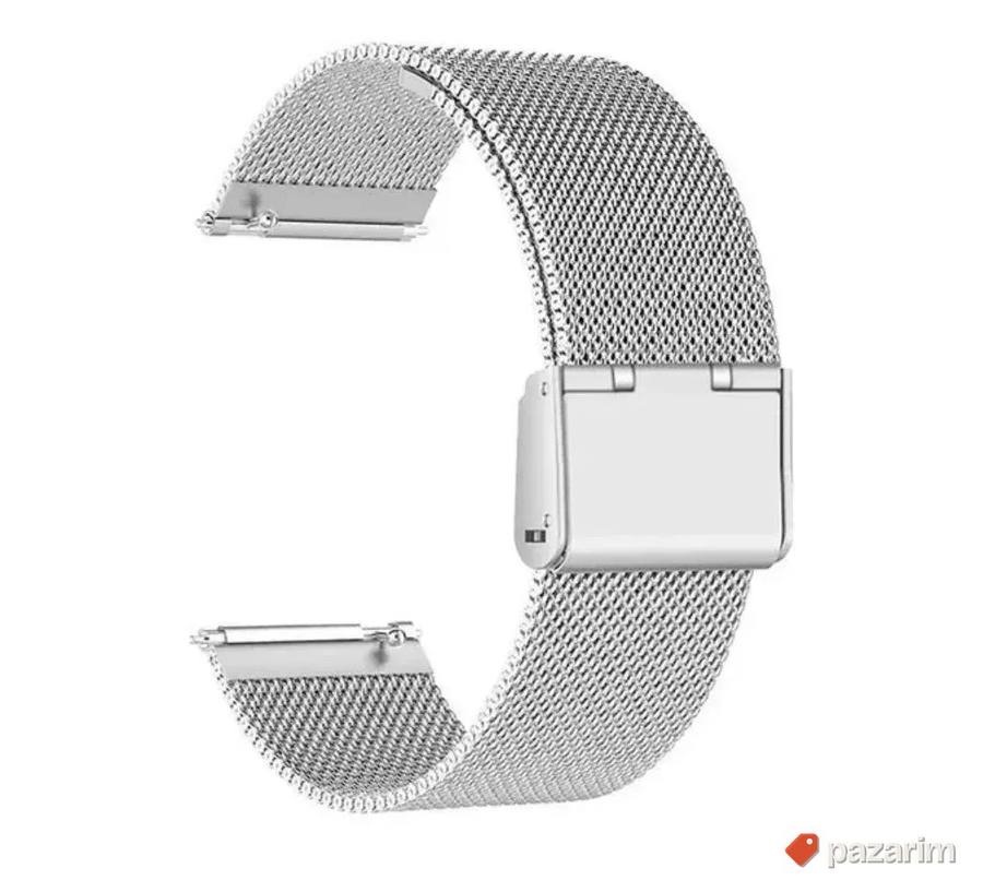 Crni, silver kaiš Stainless Steel 20i22mm Huawei Samsung 3