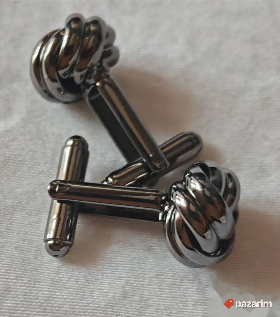 Silver Gold Crna Zlatna Silver čvor dugmad za manžetne 8