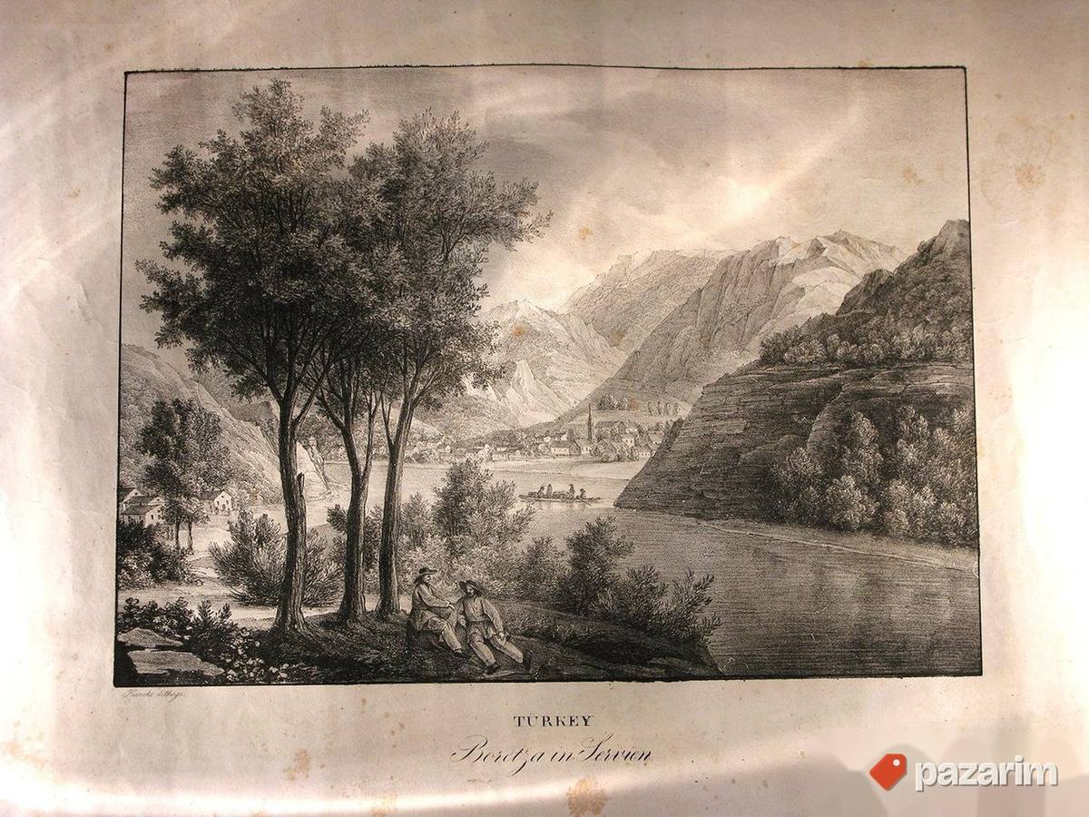 Boretza u Srbiji, litografija iz 1826. original! 1
