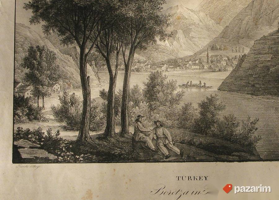Boretza u Srbiji, litografija iz 1826. original! 3