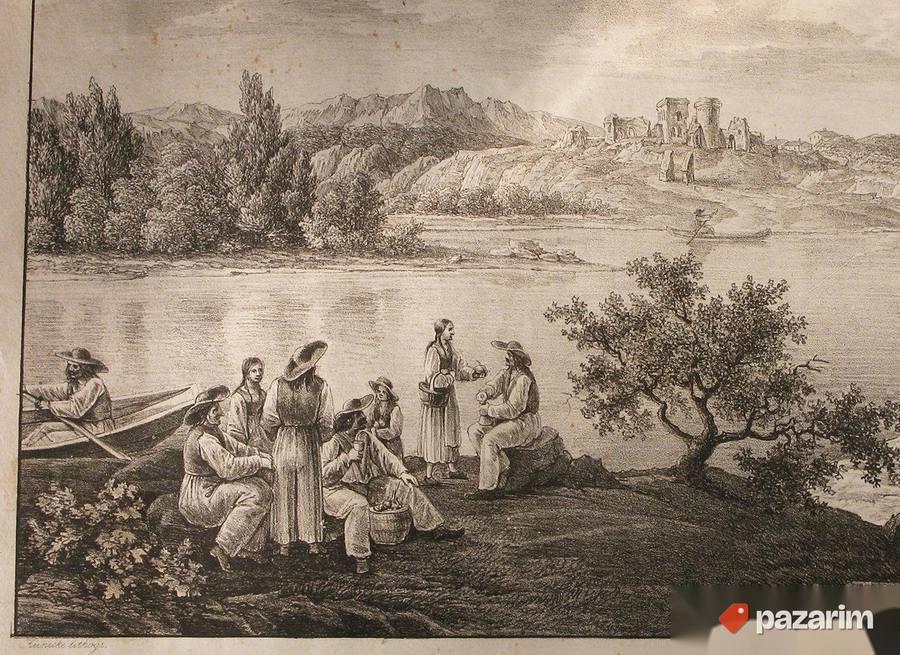 Erdut, litografija iz 1826. original! 2