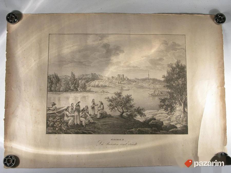 Erdut, litografija iz 1826. original! 3