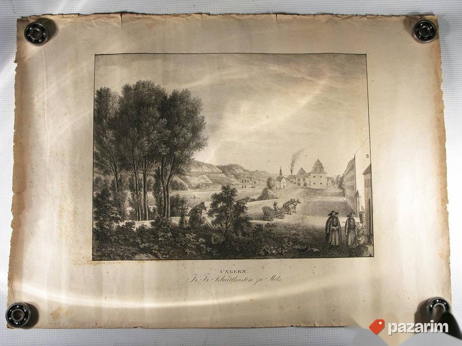 Moca (Slovačka), litografija iz 1826. original! 2