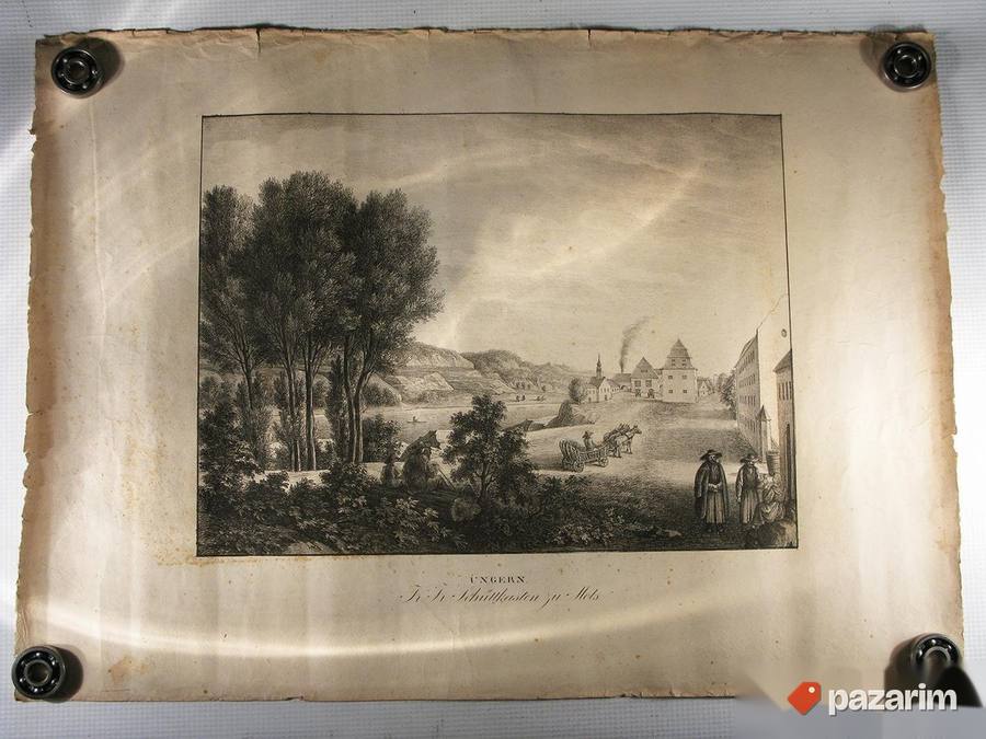 Moca (Slovačka), litografija iz 1826. original! 3