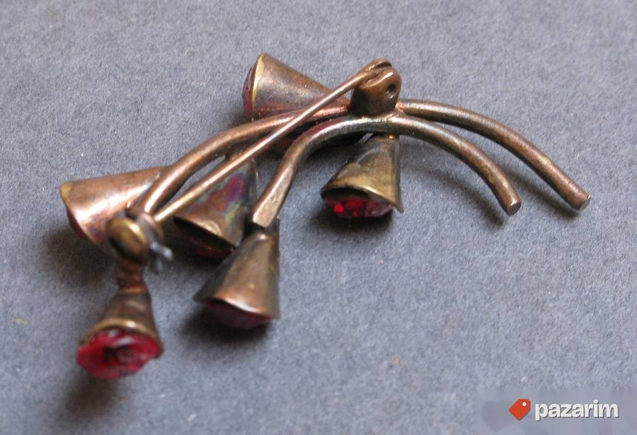 Buket ruža Češki modernistički broš iz 60.ih 7