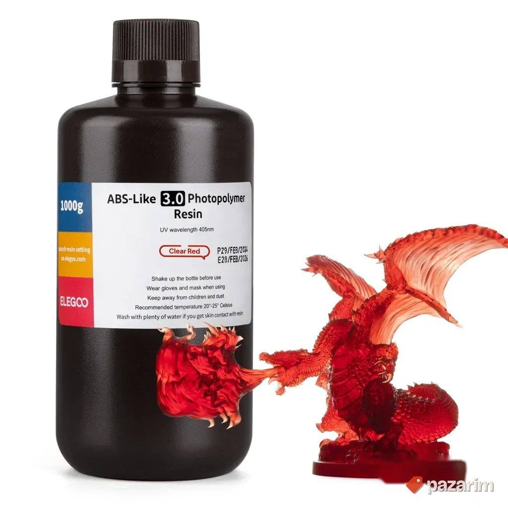 Elegoo ABS-Like 3.0 resin 1000G Clear Red 1