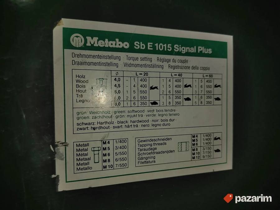 Profesionalna METABO Sb E 1015 signal plus bušilica, vrhunsk 6