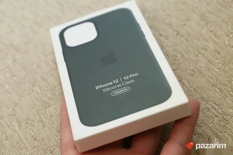 Apple Iphone 12 12 Pro Silicone Case MagSafe Green A2497 2