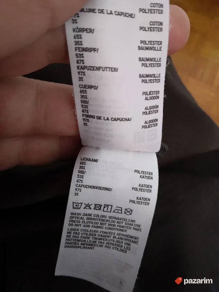 UniQlo muška trenerka, sa kapuljačom, siva, vel. XXL 7
