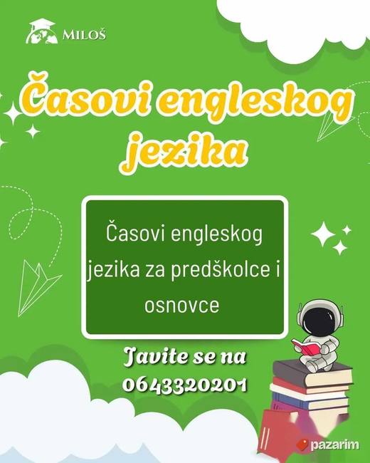 Privatni časovi engleskog jezika za predškolce i osnovce