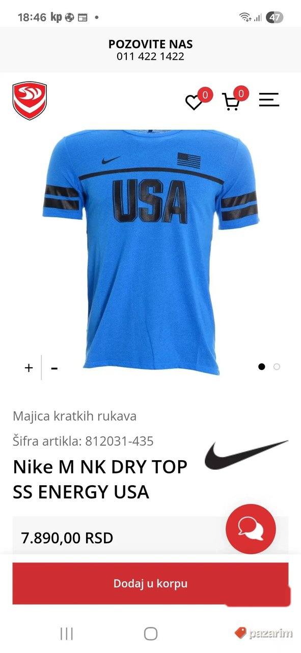Majica Nike Dri-FIT Energy Running Shirt USA, vel. L 7