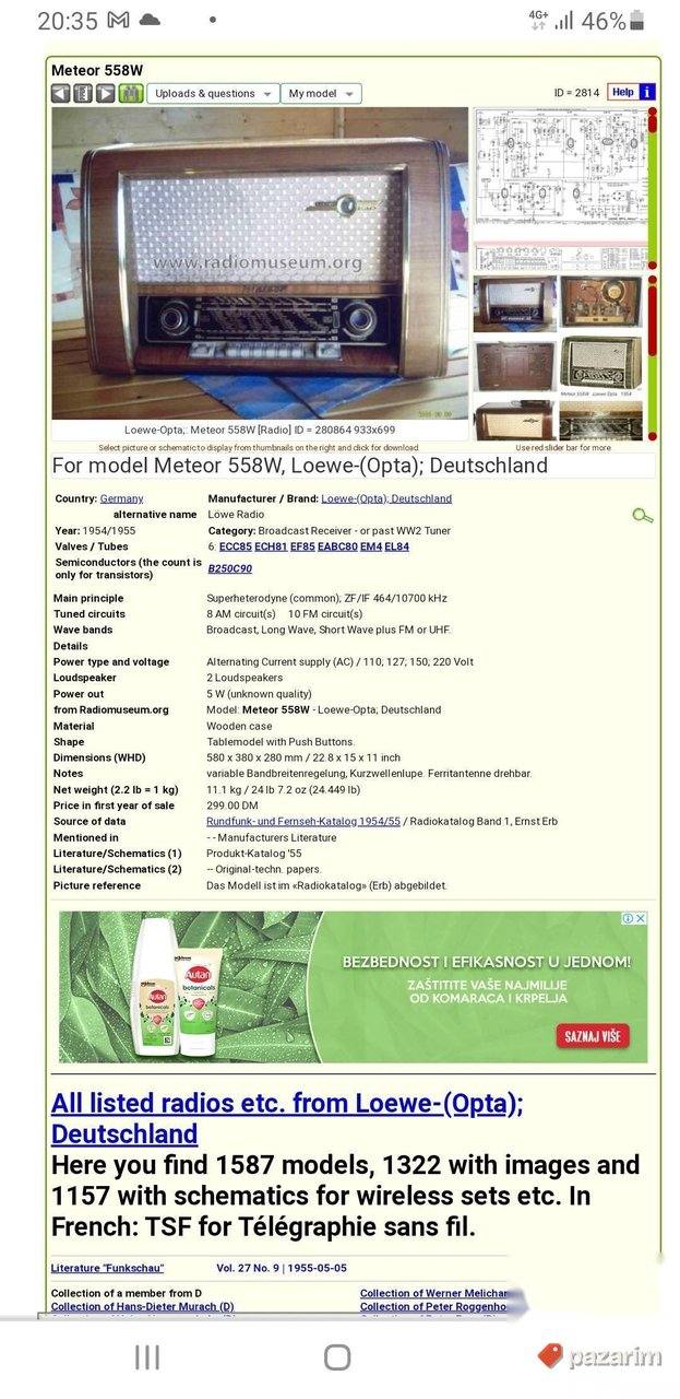 Stari Nemacki Radio METEOR 558w loewe opta 4