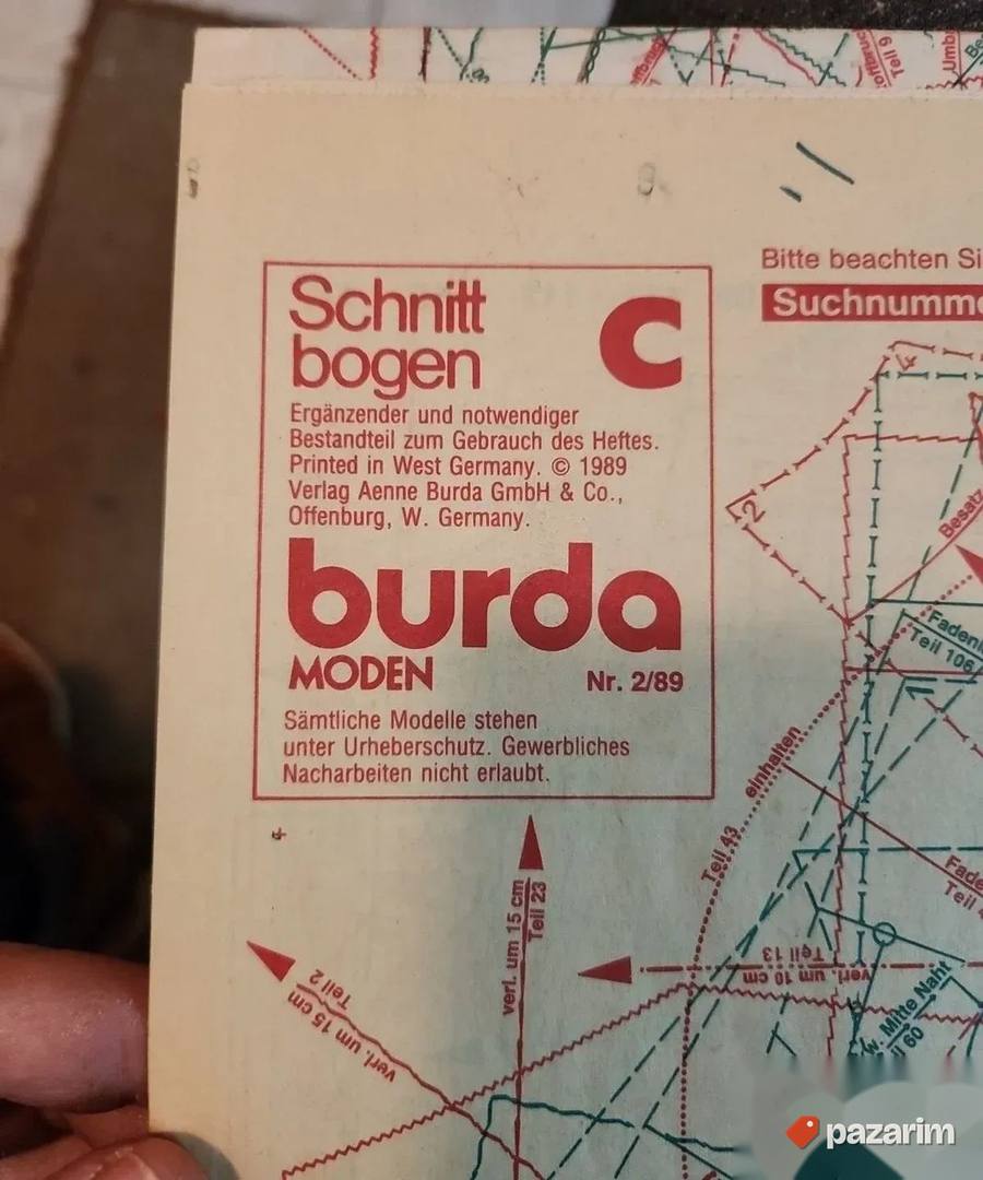 burda&bazar&nada sema za krojenje ili sivenje-krojni list 4