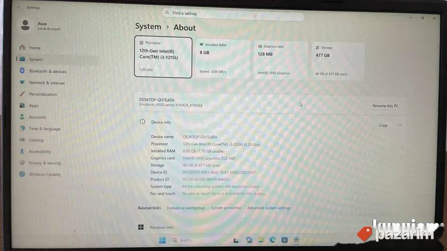 ASUS Vivobook 15 X1504Z i3 12TH GEN, 8 GB DDR 4 3