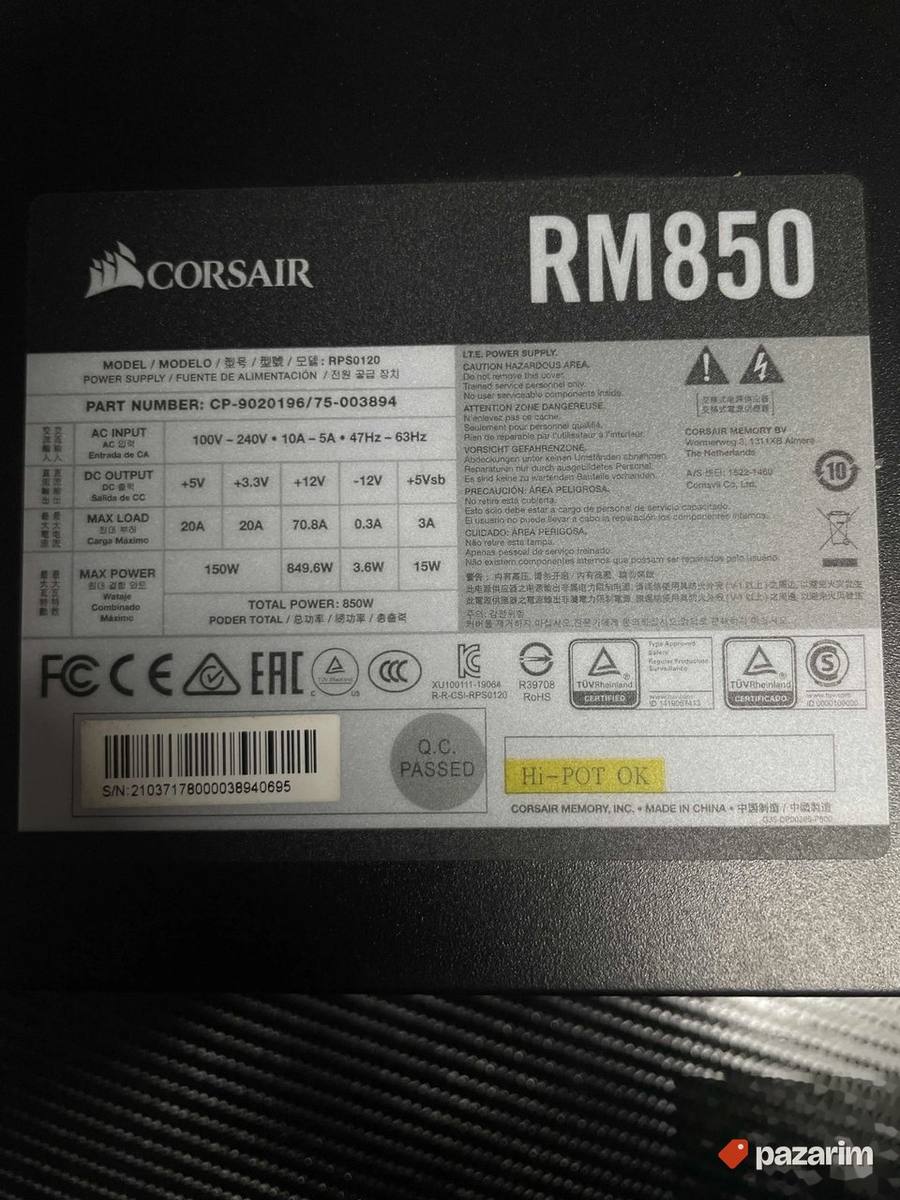 850w Corsair Rm850 Napajnje Modularno kao novo 5