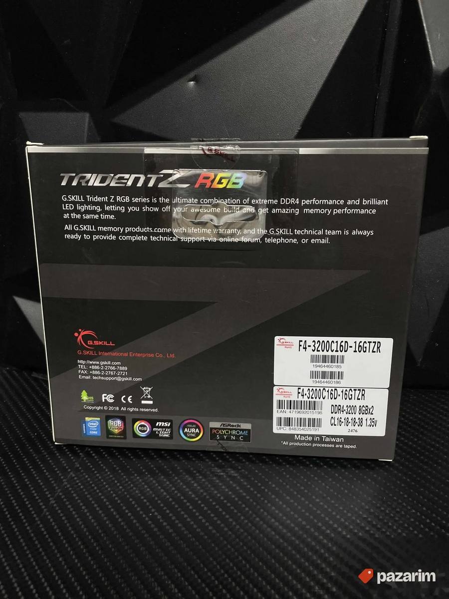 2x8gb 16gb Gskill TridenZ Rgb 3200mhz ddr4 2