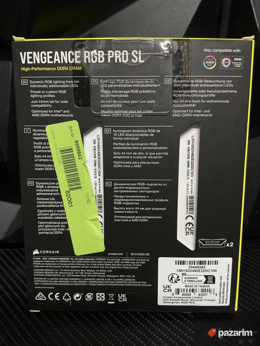 2x8gb Corsiar Vegance Pro Rgb Sl White ddr4 2
