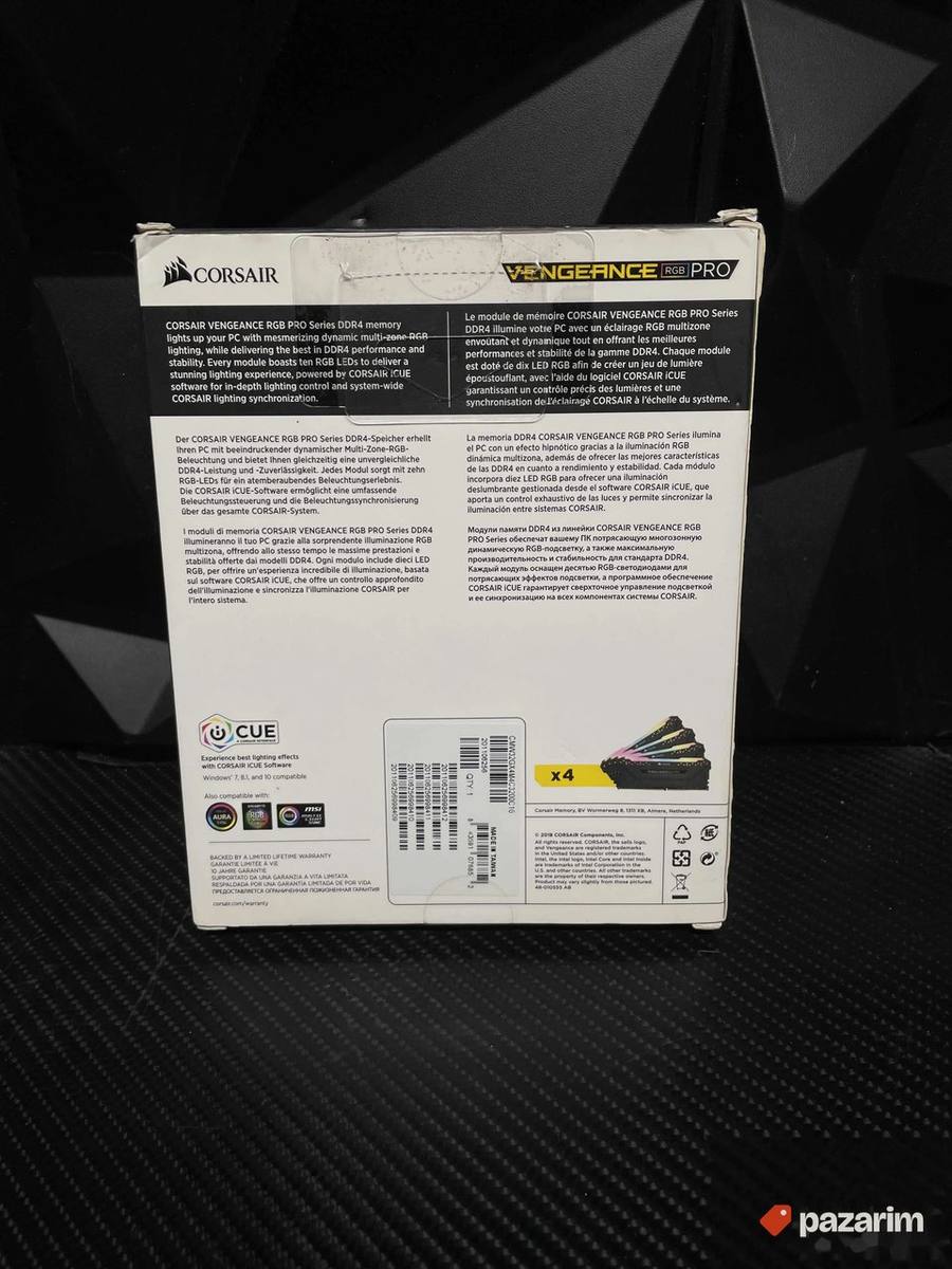 4x8gb 32gb Ddr4 Corsair Vegance Pro RGB 3200mhz 2