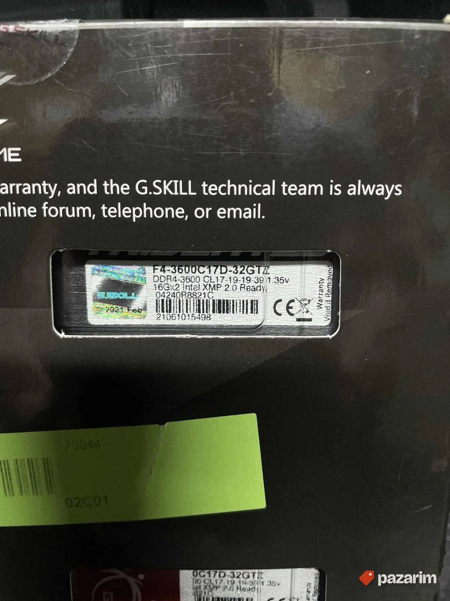 2x16gb Gskill TridenZ Rgb 3600mhz 32gb ram ddr4 3