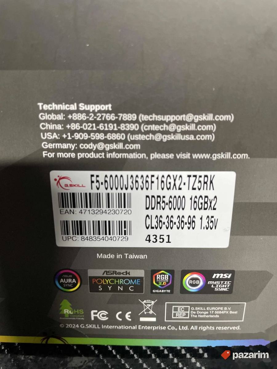 2x16gb Gskill Tridenz rgb 6000mhz ddr5 3