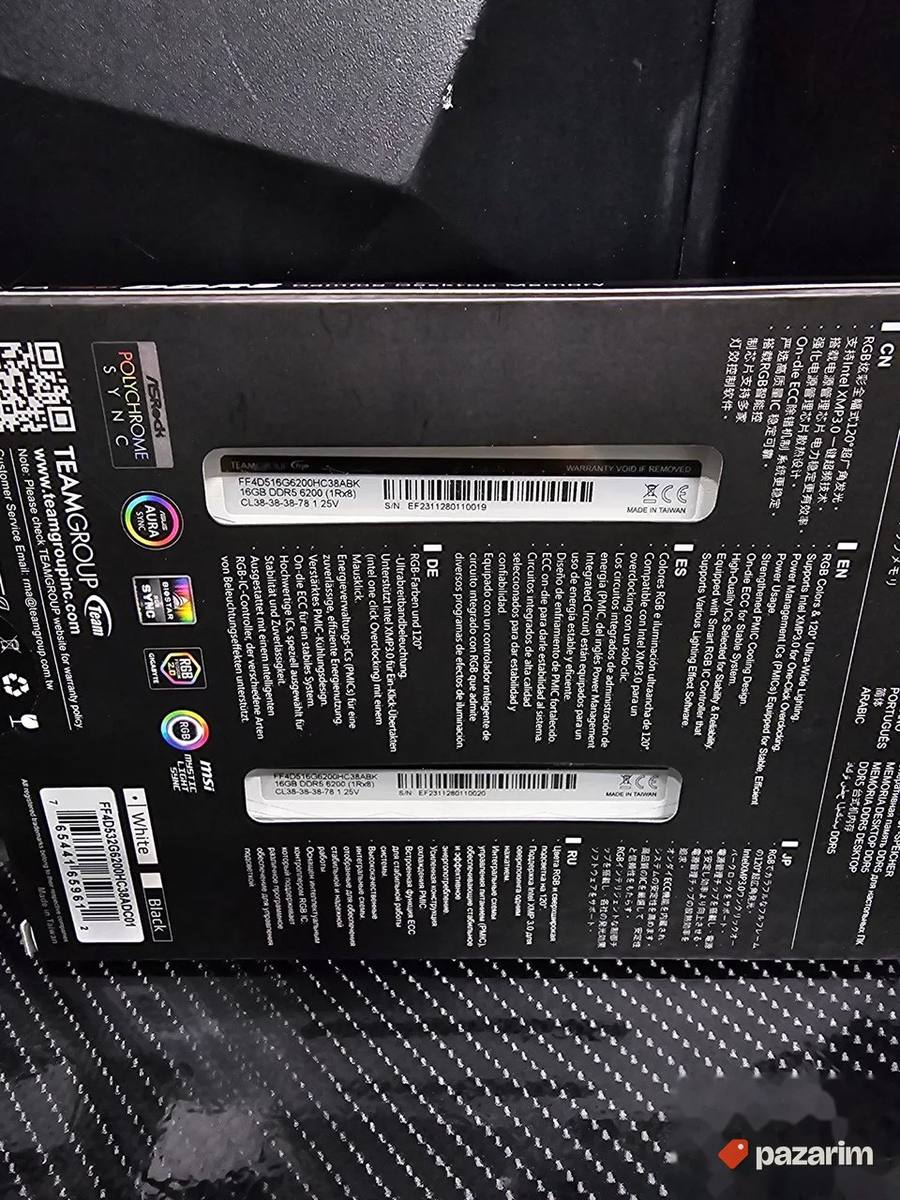 2x16gb Tforce Delta 6200mhz ddr5 32gb 2