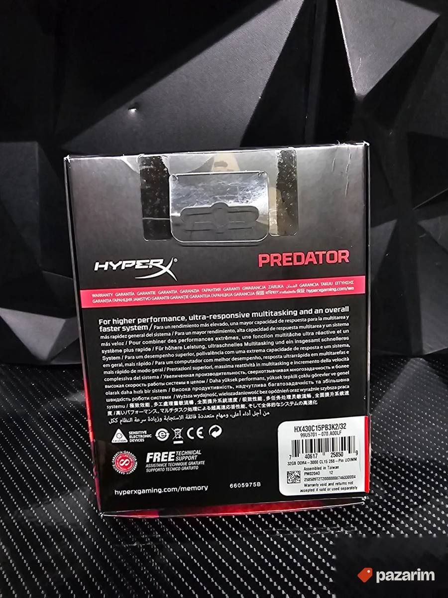 2x16gb HyperX Predator 3000mhz 2