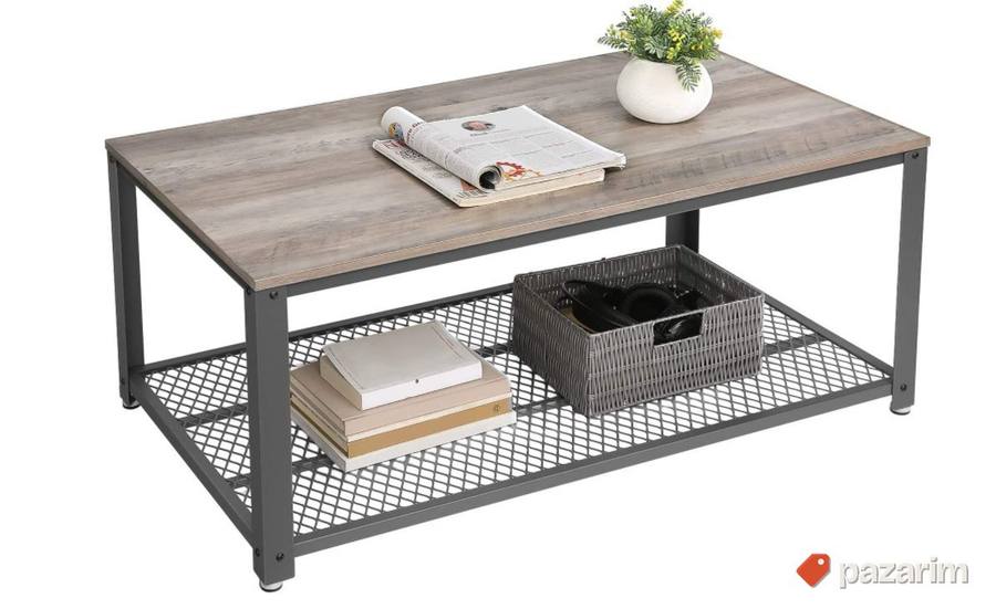 Drveni Stocic sa Metalnom Konstrukcijom 106x60x45cm-Songmics 8