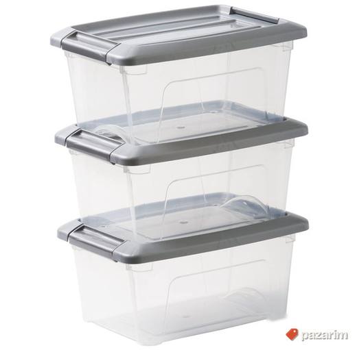 Set 3 Plasticne Kutije sa Poklopcem 5L - Iris #15