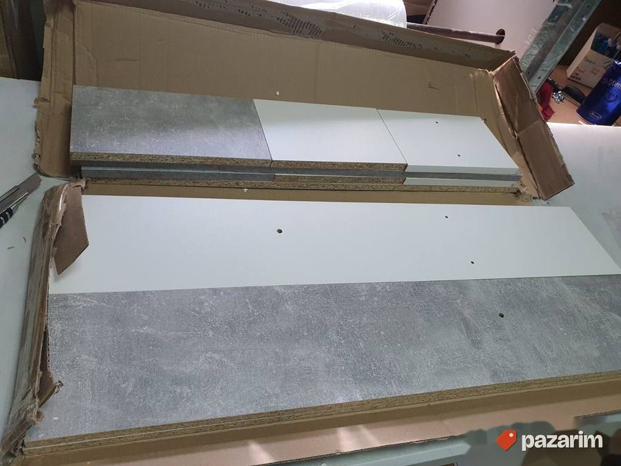 Zidna Polica 9-Pregrada Sivo-Bela 90x16x78cm - FMD 4