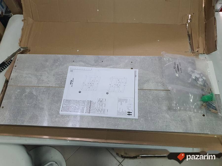 Zidna Polica 9-Pregrada Sivo-Bela 90x16x78cm - FMD 7