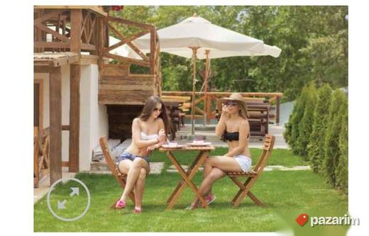 Set Dve Drvene Stolice i Stocic (Rasklopivi) - Bistro