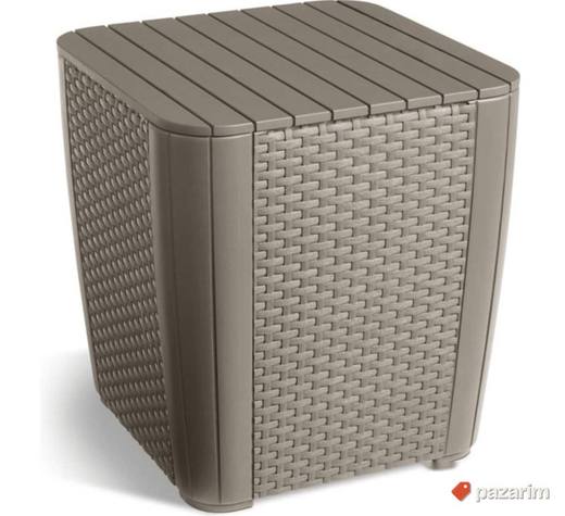 Ratan Bastenski Stocic 39x39x43cm Braon- Allibert