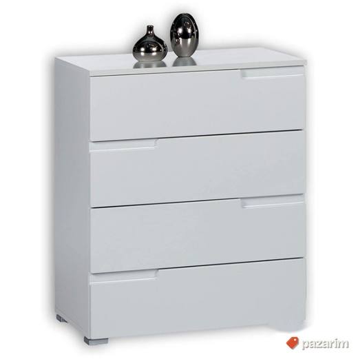 Komoda Visoki Sjaj 40x65x80cm Bela - Bega