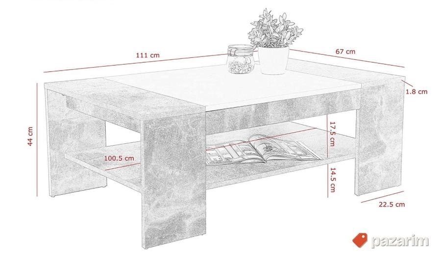 Klub Sto 111x67x44cm (Belo-Boja Mermera)- Oliver 8
