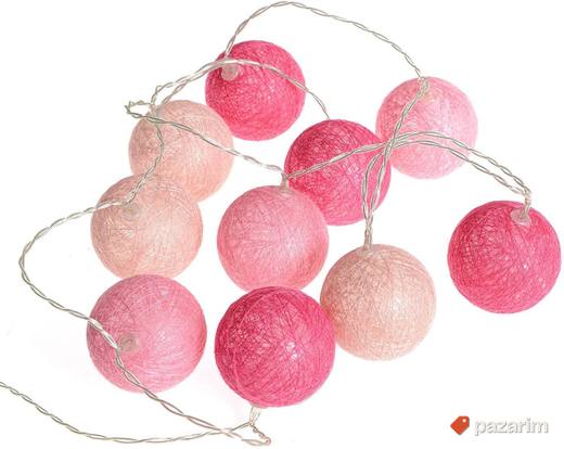 Ukrasne Lampice Roze Loptice - 18 Komada Guirlande lumineuse