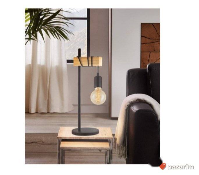Retro Stona Lampa 50cm Metal-Drvo - Eglo 7