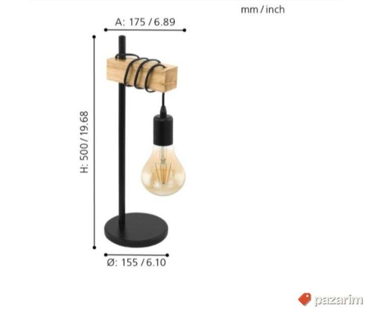 Retro Stona Lampa 50cm Metal-Drvo - Eglo 8