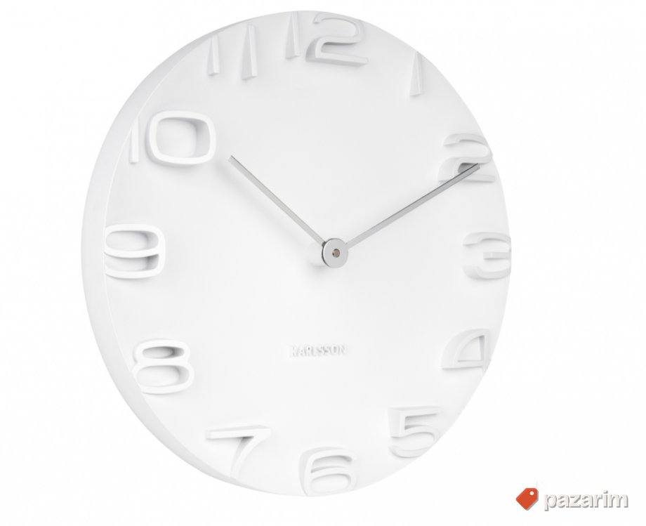 Zidni Beli Sat 42cm - Karlsson 1